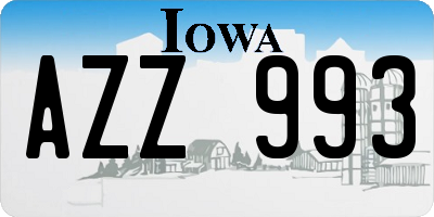 IA license plate AZZ993