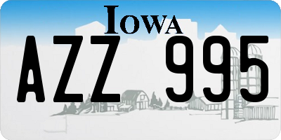 IA license plate AZZ995