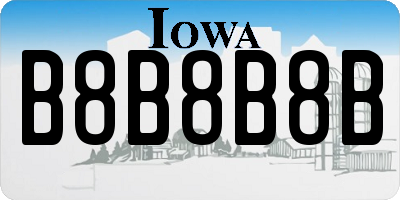 IA license plate B8B8B8B