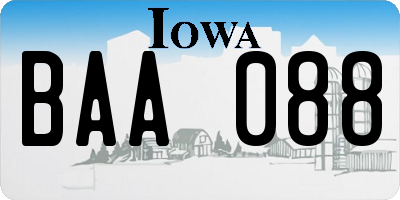 IA license plate BAA088