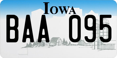 IA license plate BAA095