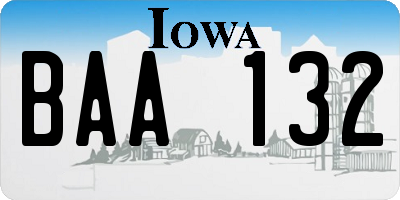IA license plate BAA132