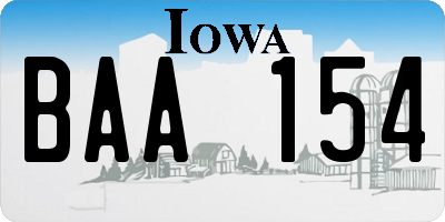 IA license plate BAA154