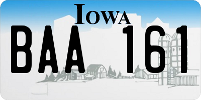 IA license plate BAA161