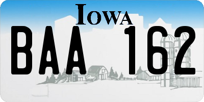 IA license plate BAA162
