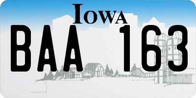 IA license plate BAA163