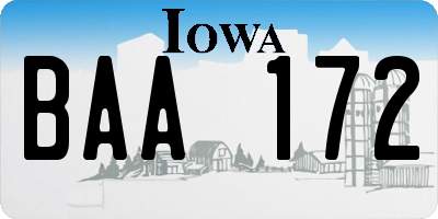 IA license plate BAA172