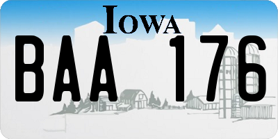 IA license plate BAA176