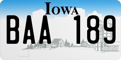 IA license plate BAA189