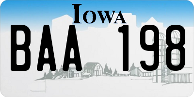 IA license plate BAA198