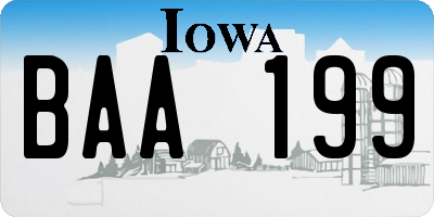IA license plate BAA199