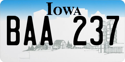 IA license plate BAA237