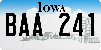 IA license plate BAA241