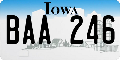 IA license plate BAA246