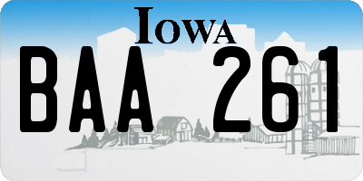 IA license plate BAA261