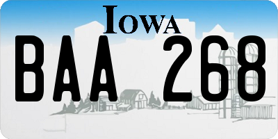 IA license plate BAA268