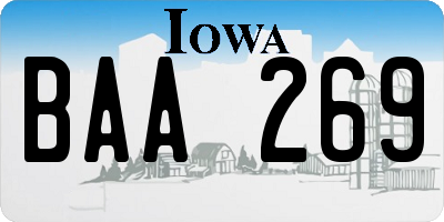 IA license plate BAA269