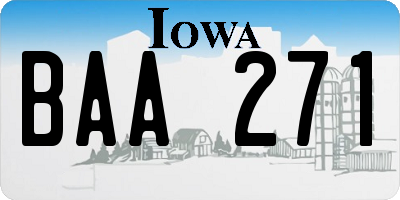 IA license plate BAA271