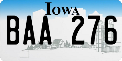 IA license plate BAA276