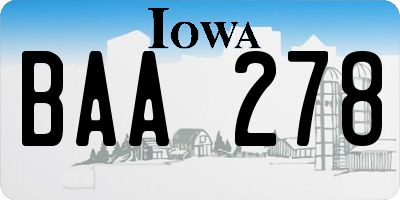 IA license plate BAA278