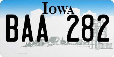 IA license plate BAA282
