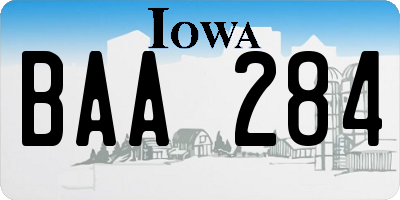 IA license plate BAA284