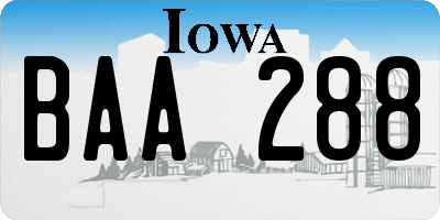 IA license plate BAA288