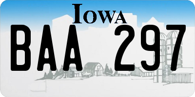 IA license plate BAA297