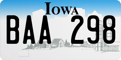 IA license plate BAA298