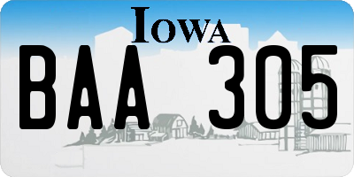 IA license plate BAA305