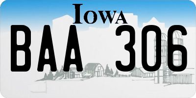 IA license plate BAA306