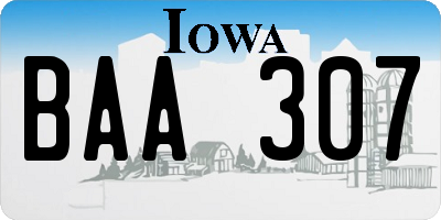 IA license plate BAA307