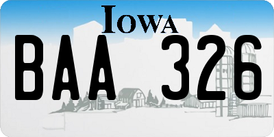 IA license plate BAA326