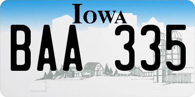 IA license plate BAA335