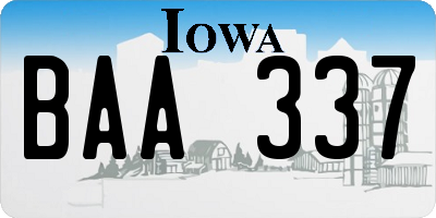 IA license plate BAA337