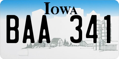 IA license plate BAA341