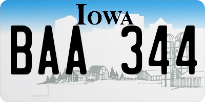 IA license plate BAA344