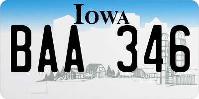 IA license plate BAA346