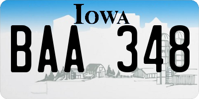 IA license plate BAA348
