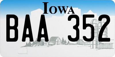 IA license plate BAA352