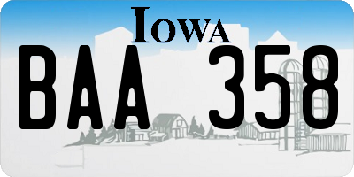 IA license plate BAA358