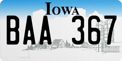 IA license plate BAA367