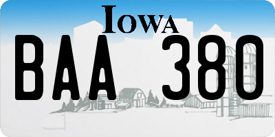 IA license plate BAA380