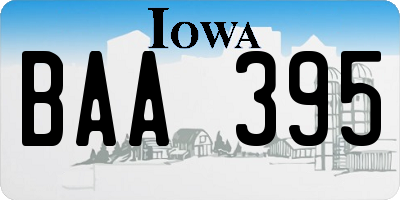 IA license plate BAA395