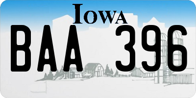 IA license plate BAA396