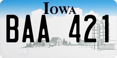 IA license plate BAA421
