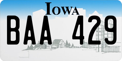 IA license plate BAA429