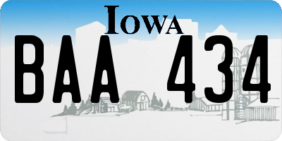 IA license plate BAA434