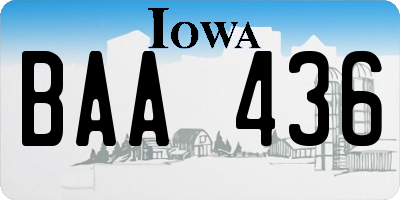 IA license plate BAA436
