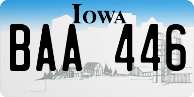 IA license plate BAA446